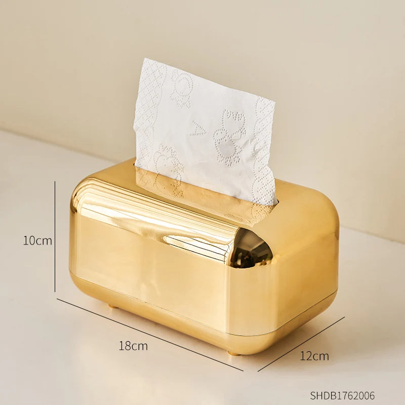 Eleganter Taschentuchspender in Gold und Silber