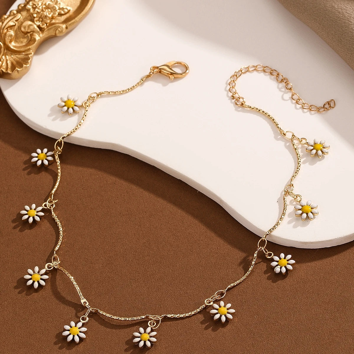 Elegante Daisy Chain Fußkette