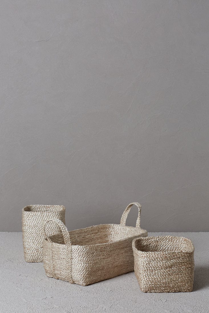 Elegantes Trio aus Jute-Körben – Natürliche Aufbewahrungslösungen