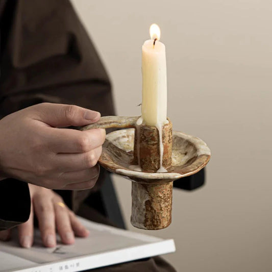 Eleganter Keramik Teelichthalter im Retro-Stil – Zeitlose Dekoration für Wohnräume und Garten