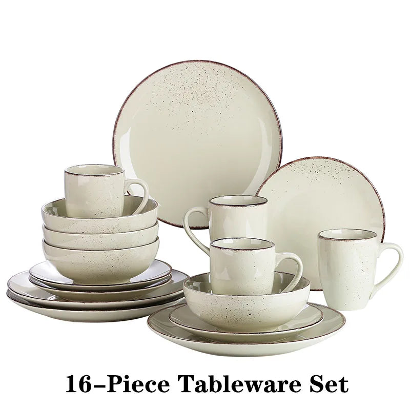 MALACASA NAVIA: Elegantes 12-teiliges Keramikgeschirr-Set für stilvolles Dining