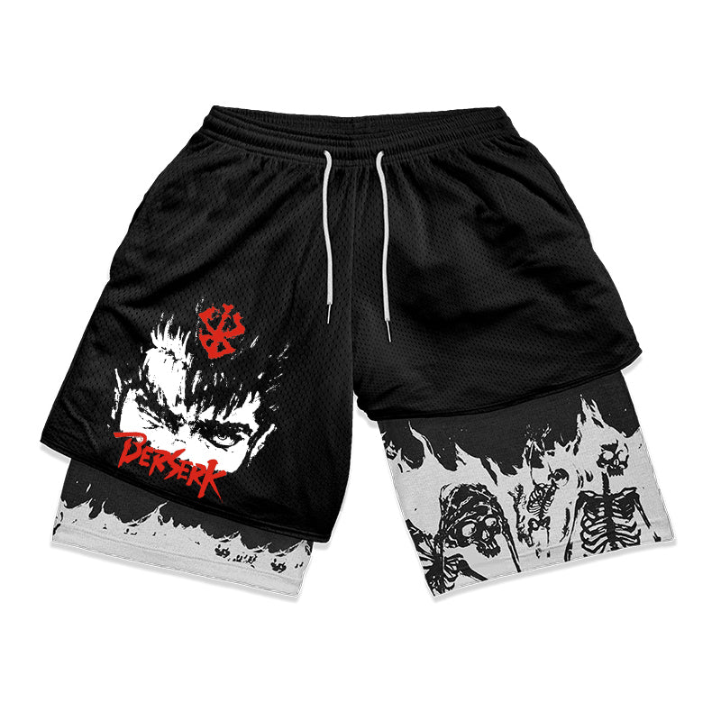 Atheltichub Anime Berserk 2-in-1 Gym Shorts