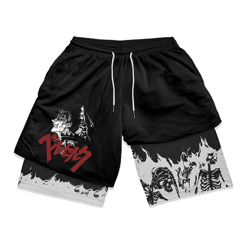 Atheltichub Anime Berserk 2-in-1 Gym Shorts