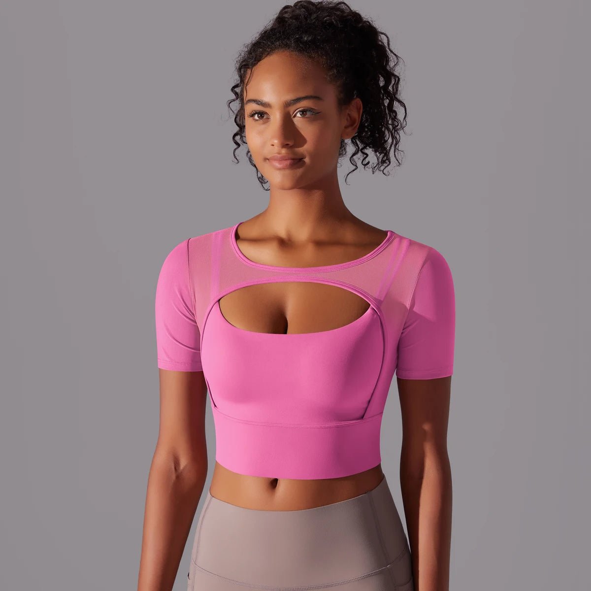 Crop mesh sport top