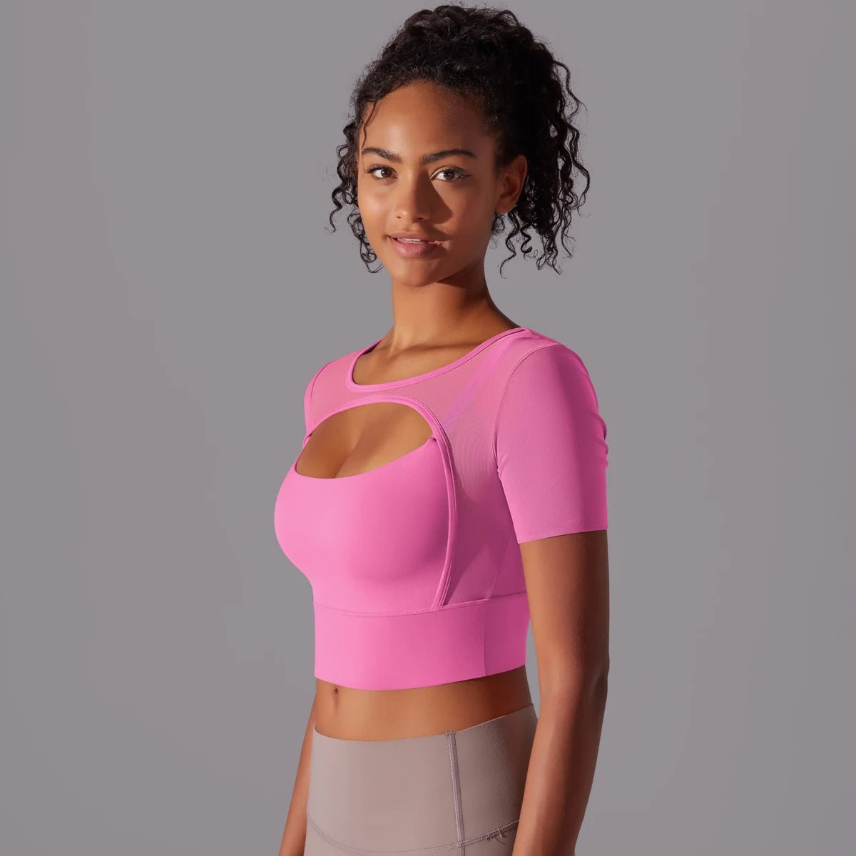 Crop mesh sport top
