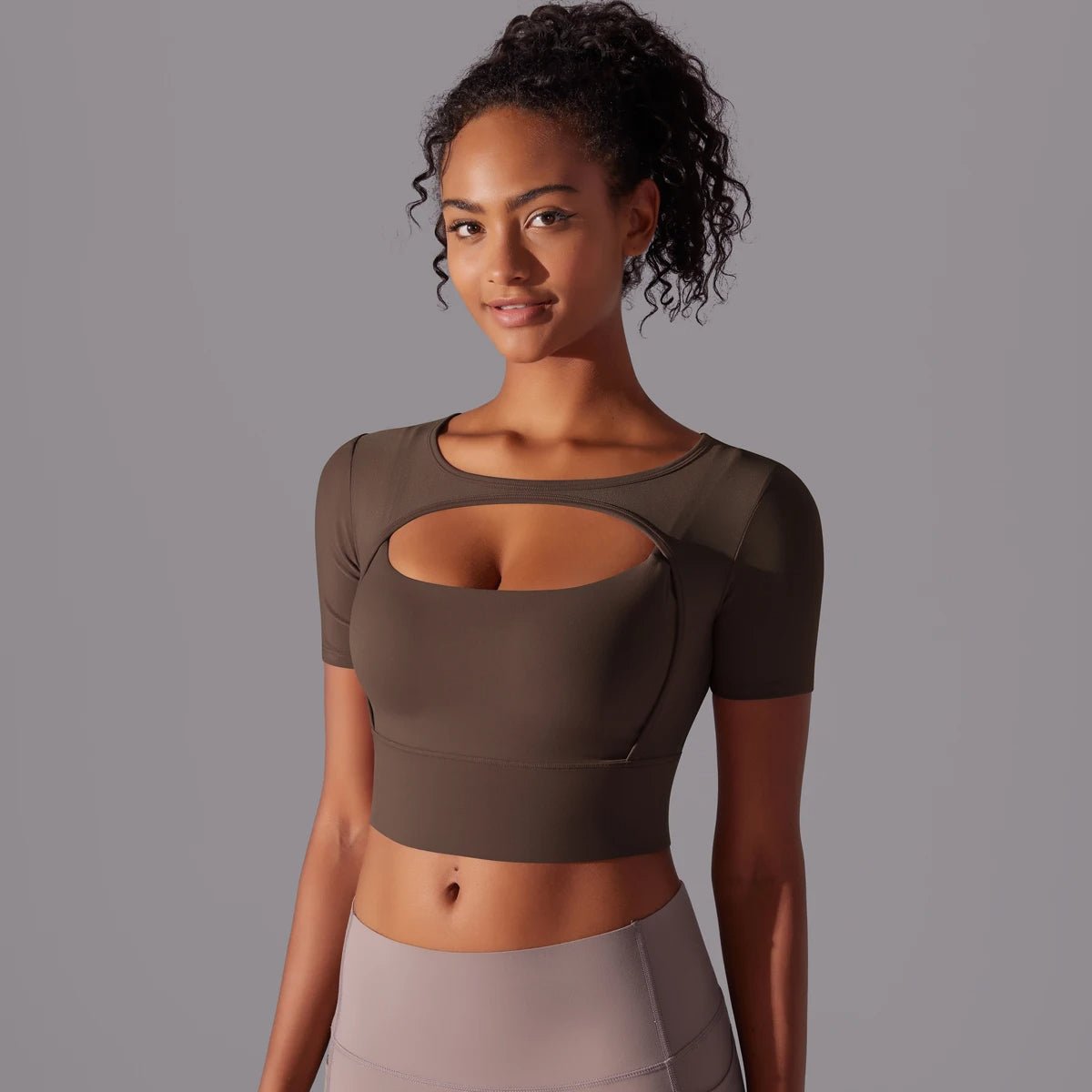 Crop mesh sport top