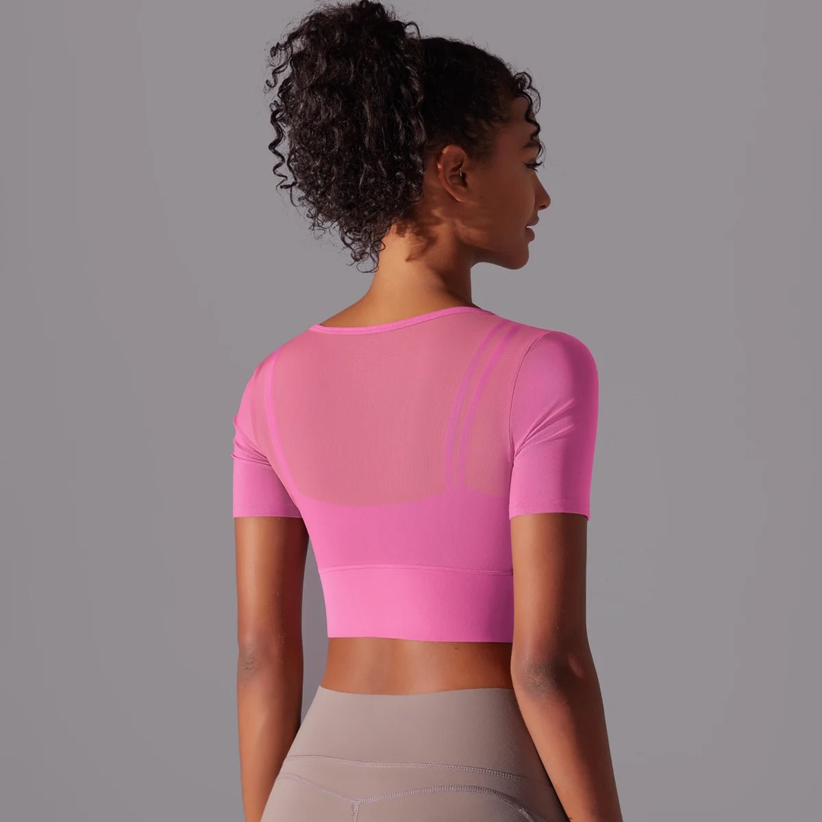 Crop mesh sport top