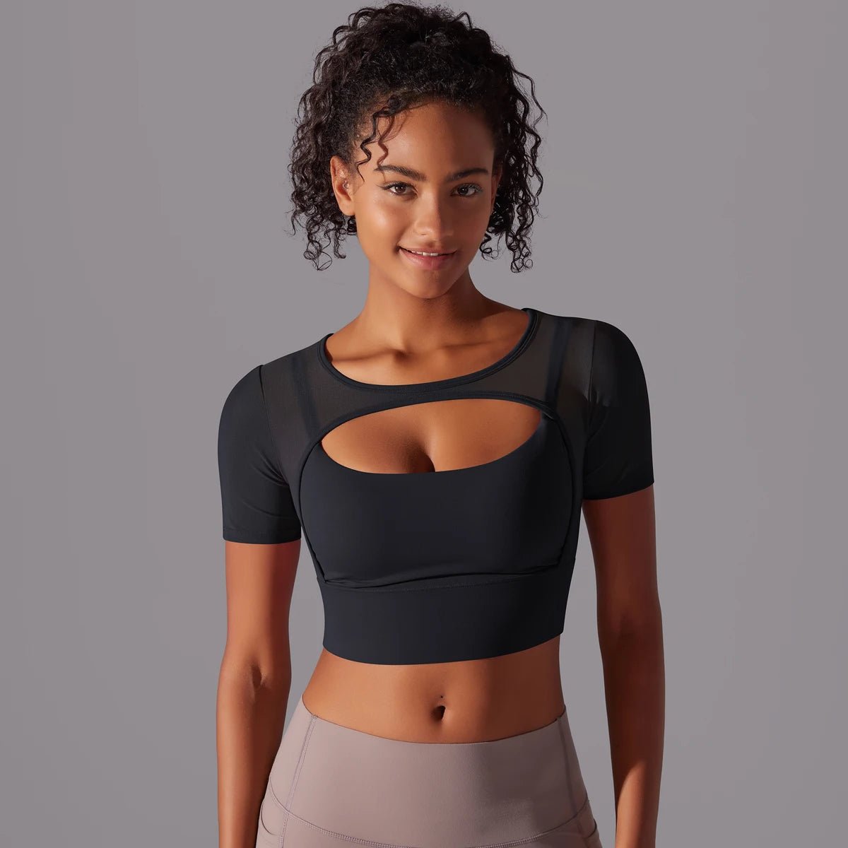 Crop mesh sport top