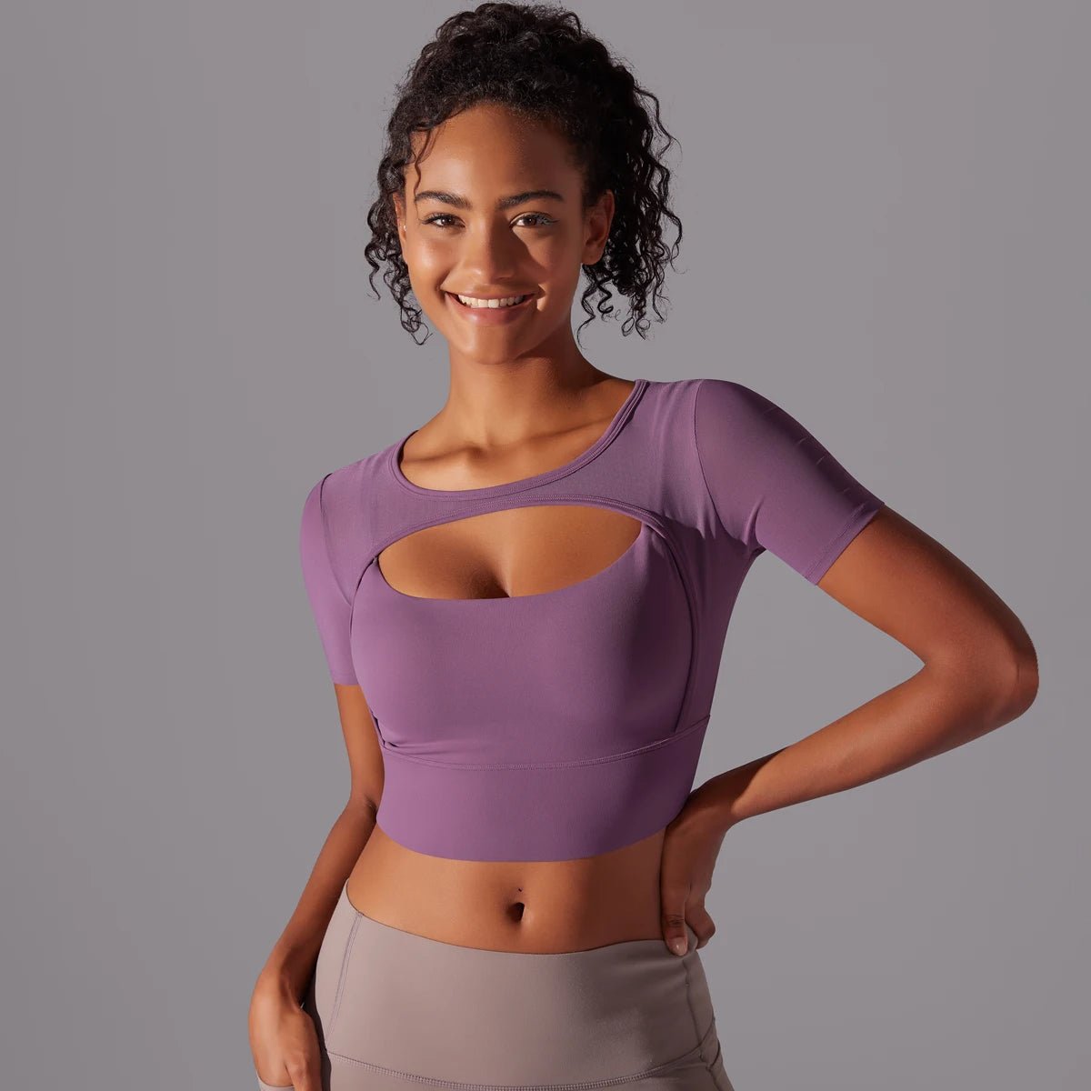 Crop mesh sport top
