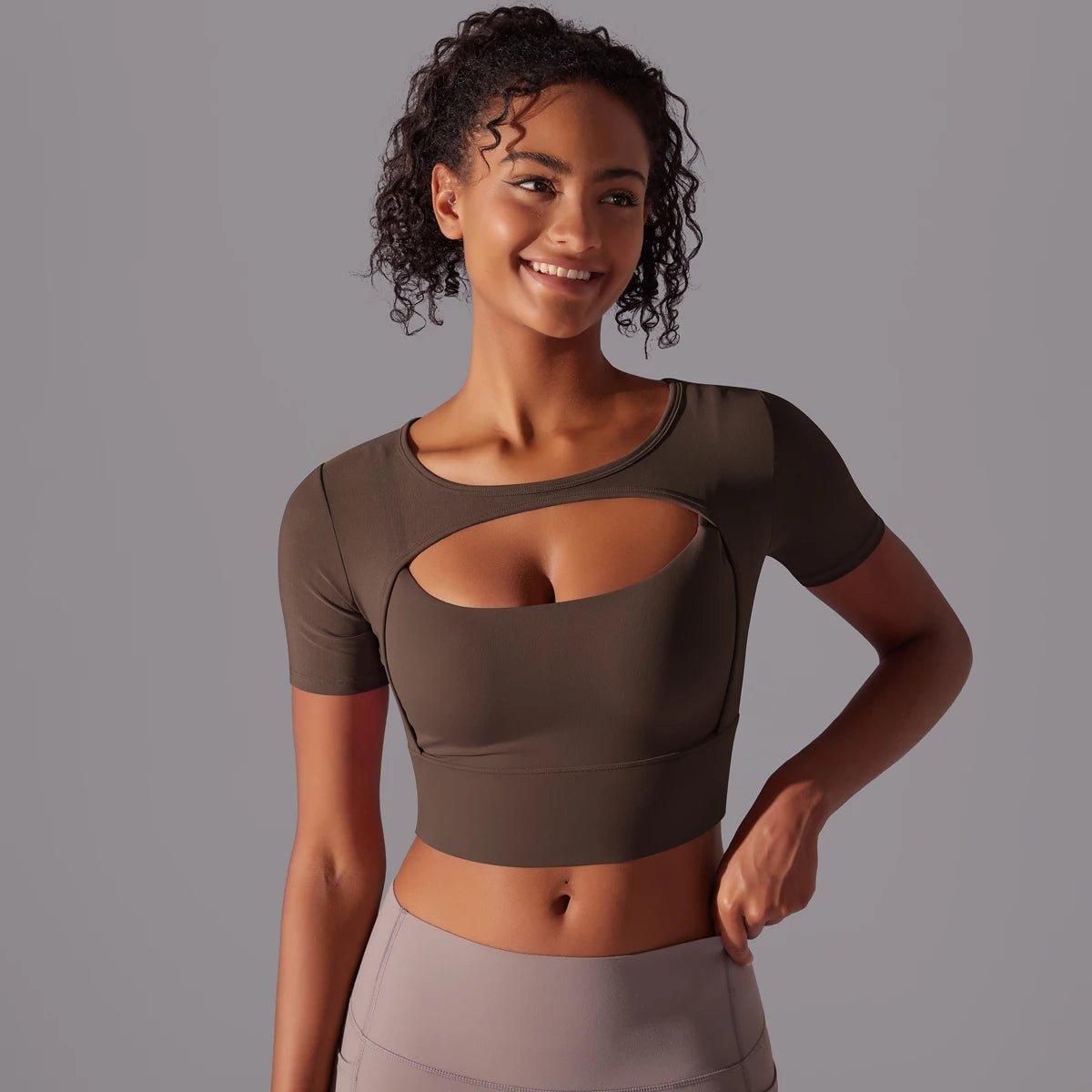 Crop mesh sport top