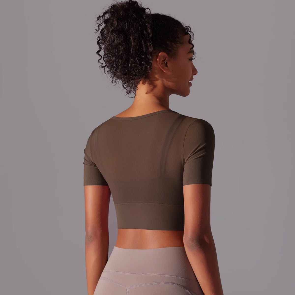 Crop mesh sport top