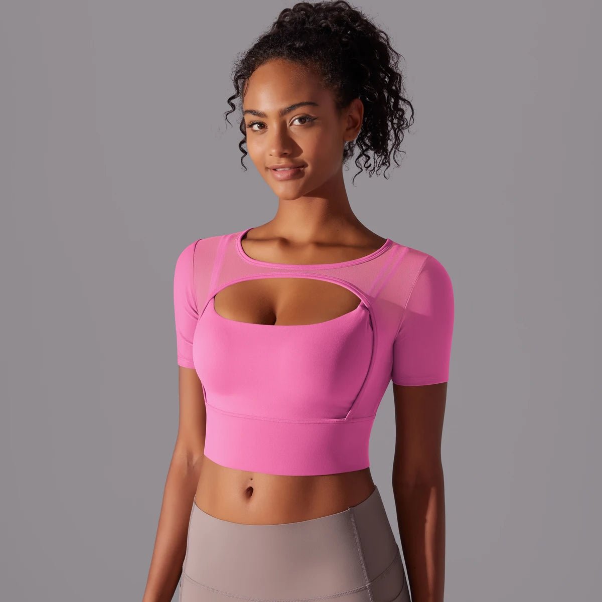 Crop mesh sport top