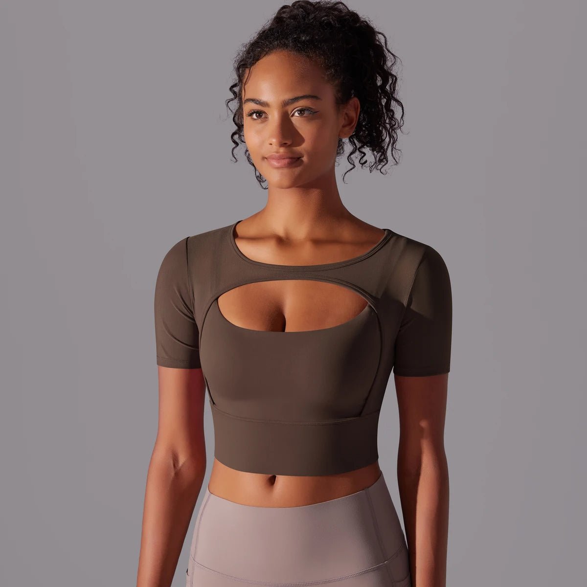 Crop mesh sport top