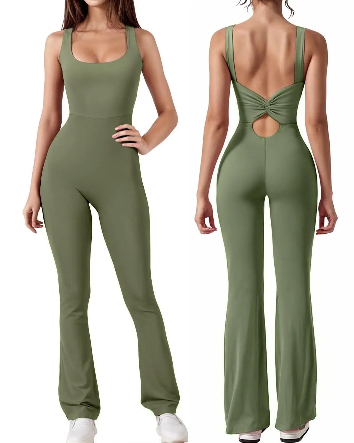Flare-Jumpsuit mit Korsett-Rücken