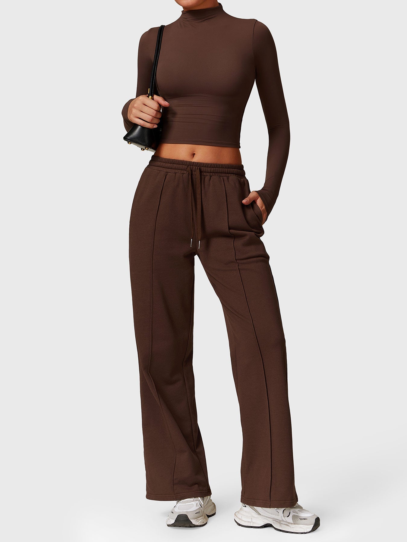 Ironfit Turtle Neck Long Sleeve Crop Top