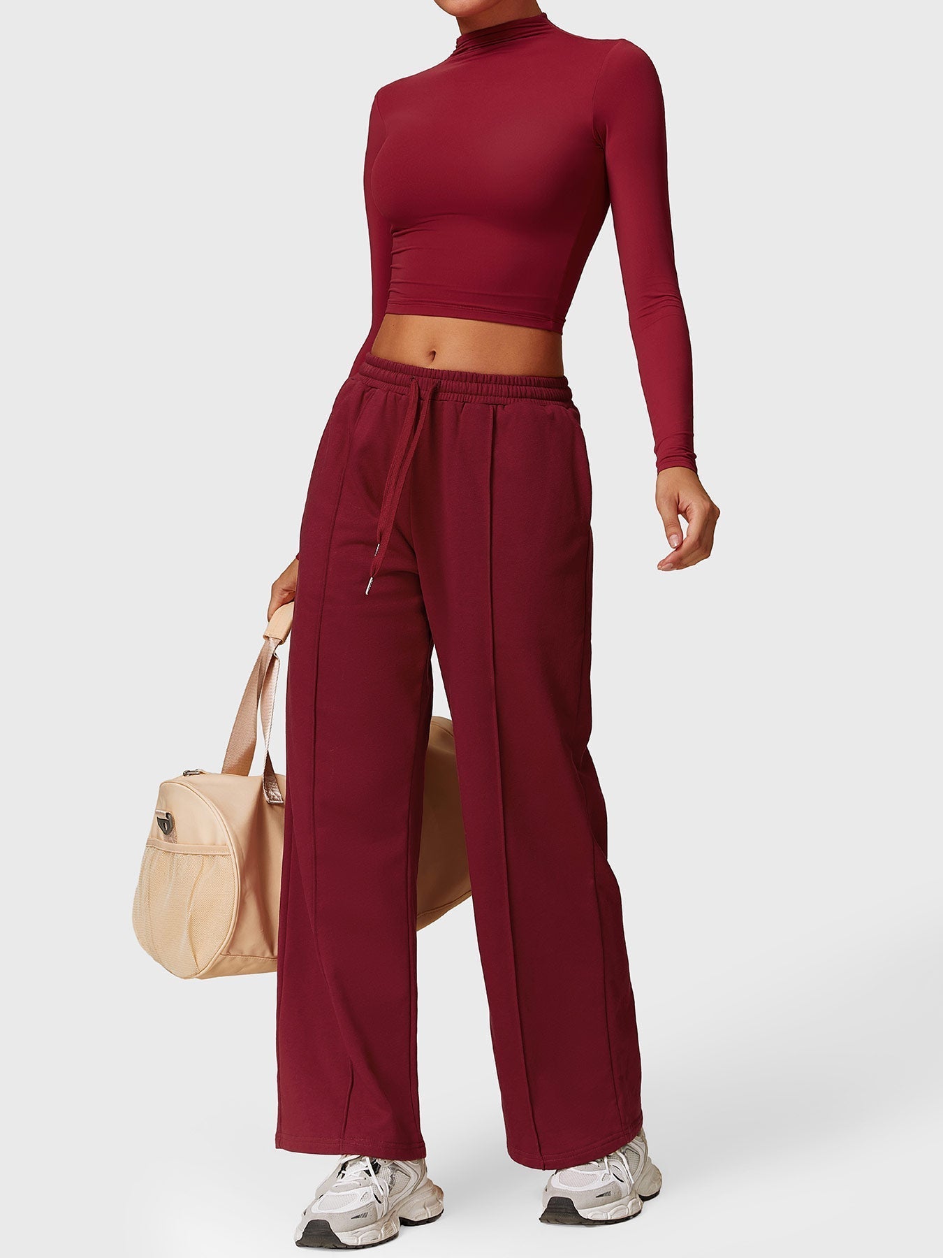 Ironfit Turtle Neck Long Sleeve Crop Top