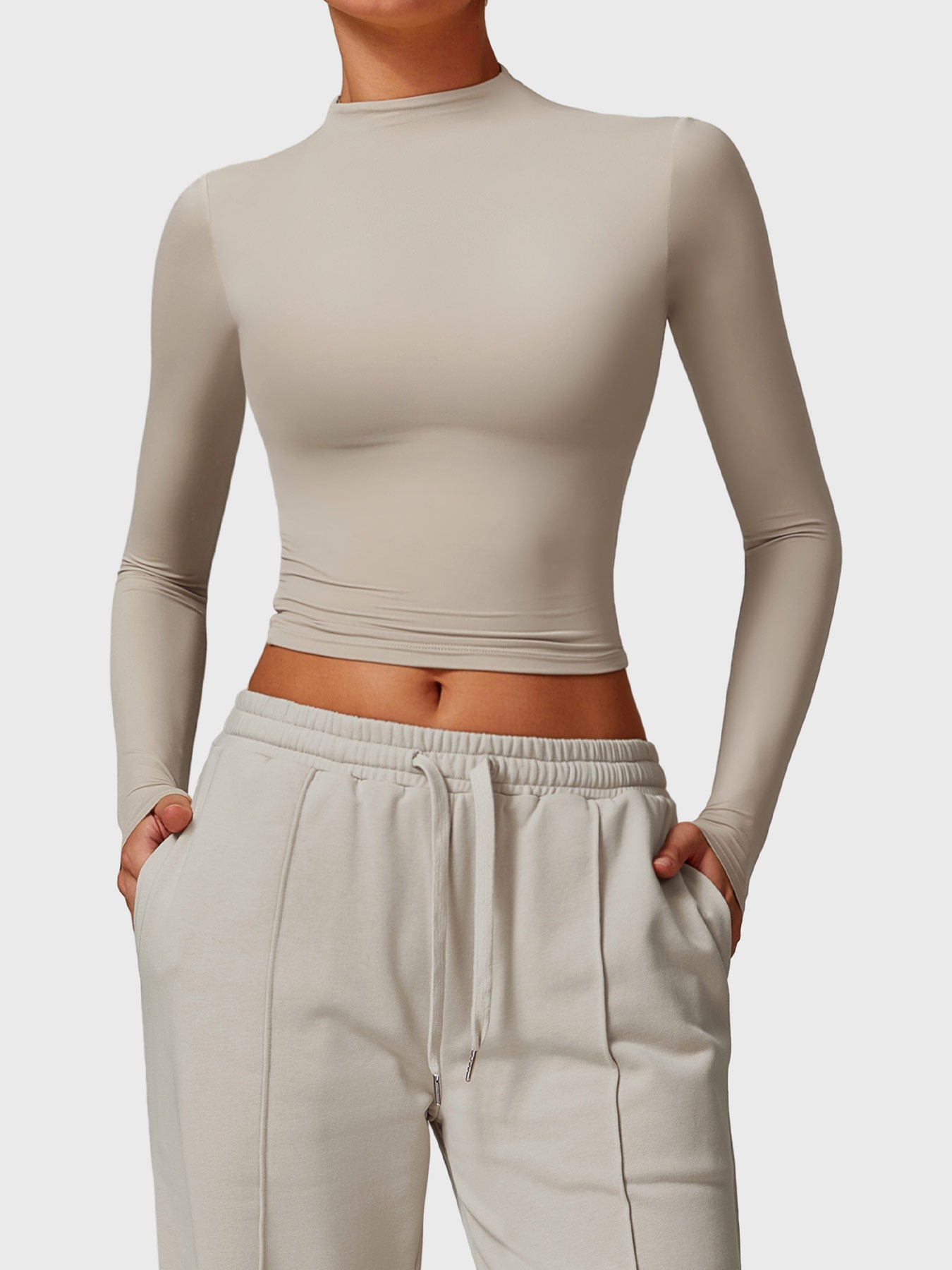 Ironfit Turtle Neck Long Sleeve Crop Top