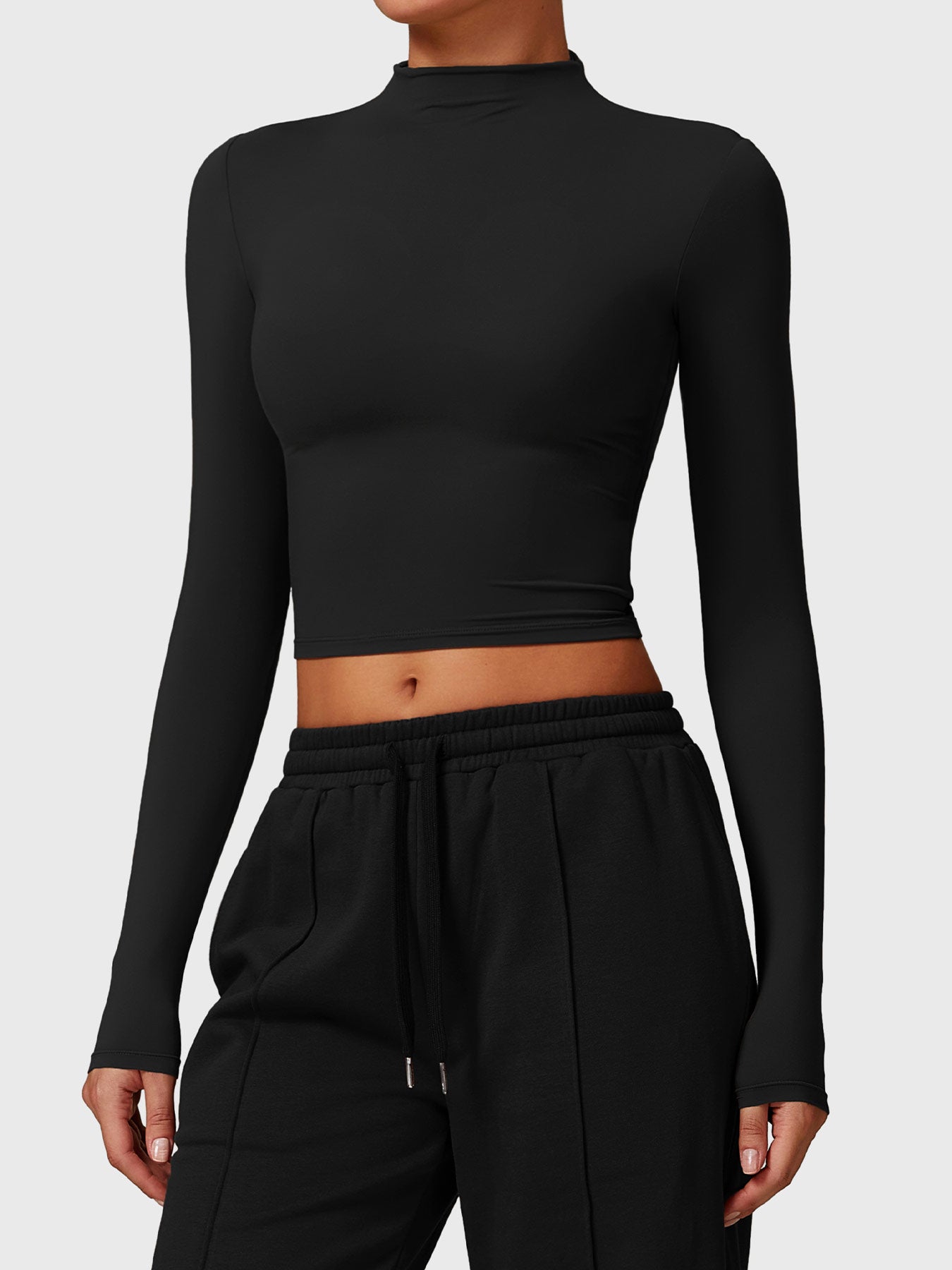 Ironfit Turtle Neck Long Sleeve Crop Top