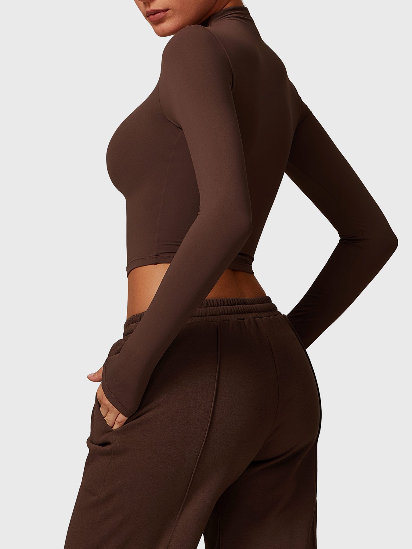 Ironfit Turtle Neck Long Sleeve Crop Top