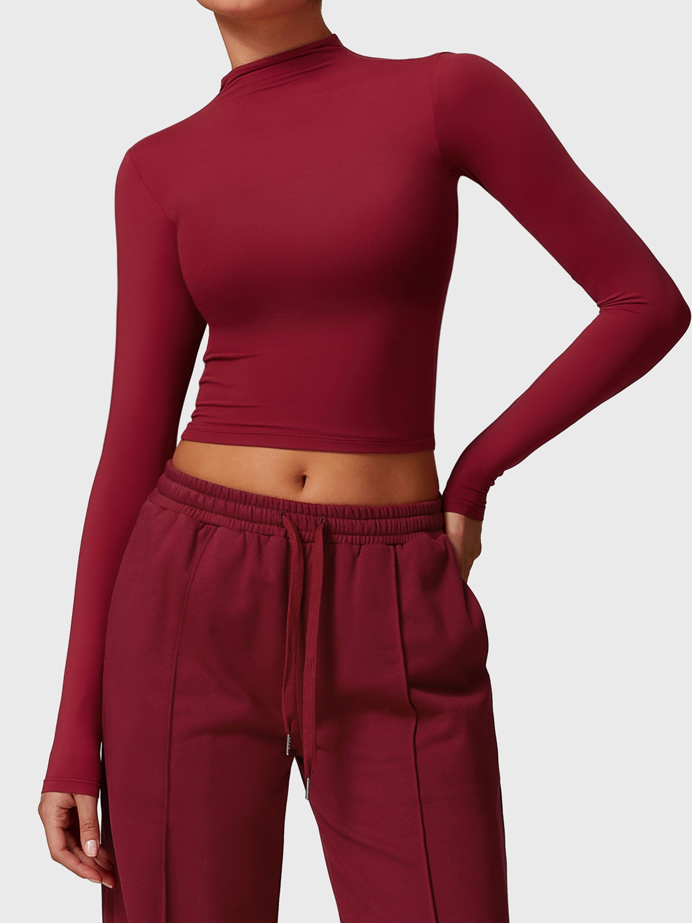 Ironfit Turtle Neck Long Sleeve Crop Top