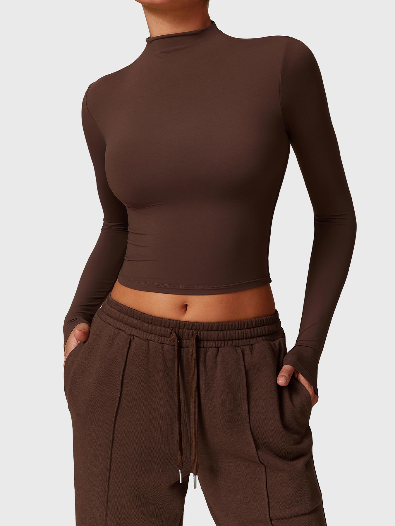 Ironfit Turtle Neck Long Sleeve Crop Top