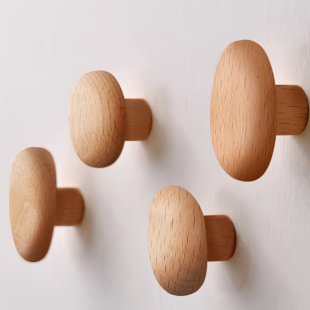 Elegantes Pebble Holz-Haken Set
