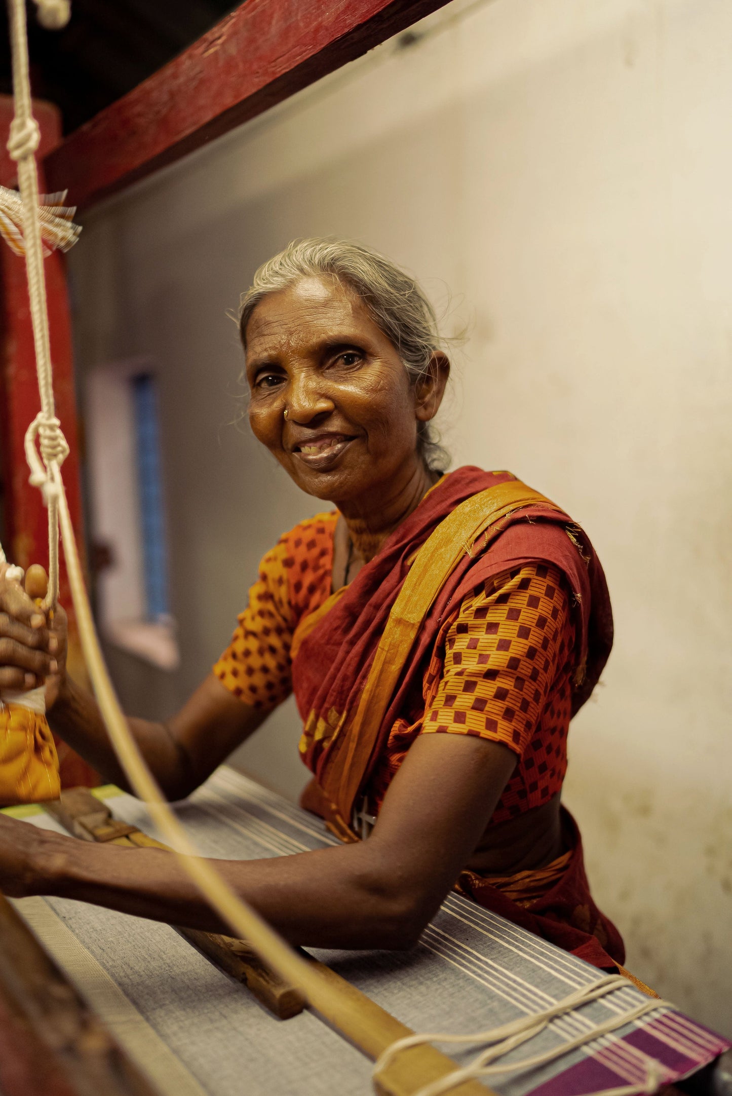 Exklusives Geschirrtuch aus handgewebter Baumwolle – Haferflocken-Design