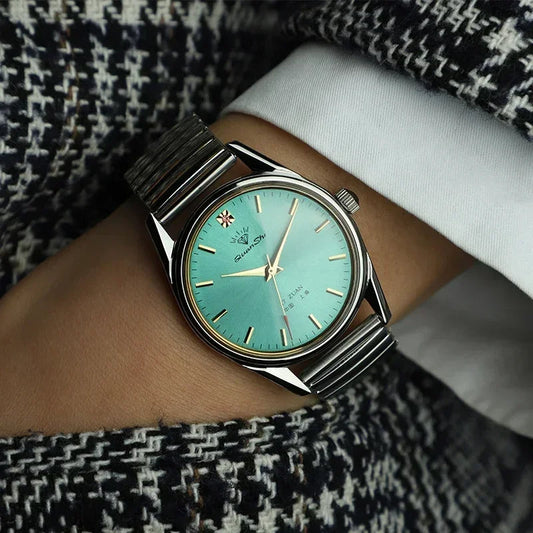 Elegante Aquamarin-Armbanduhr
