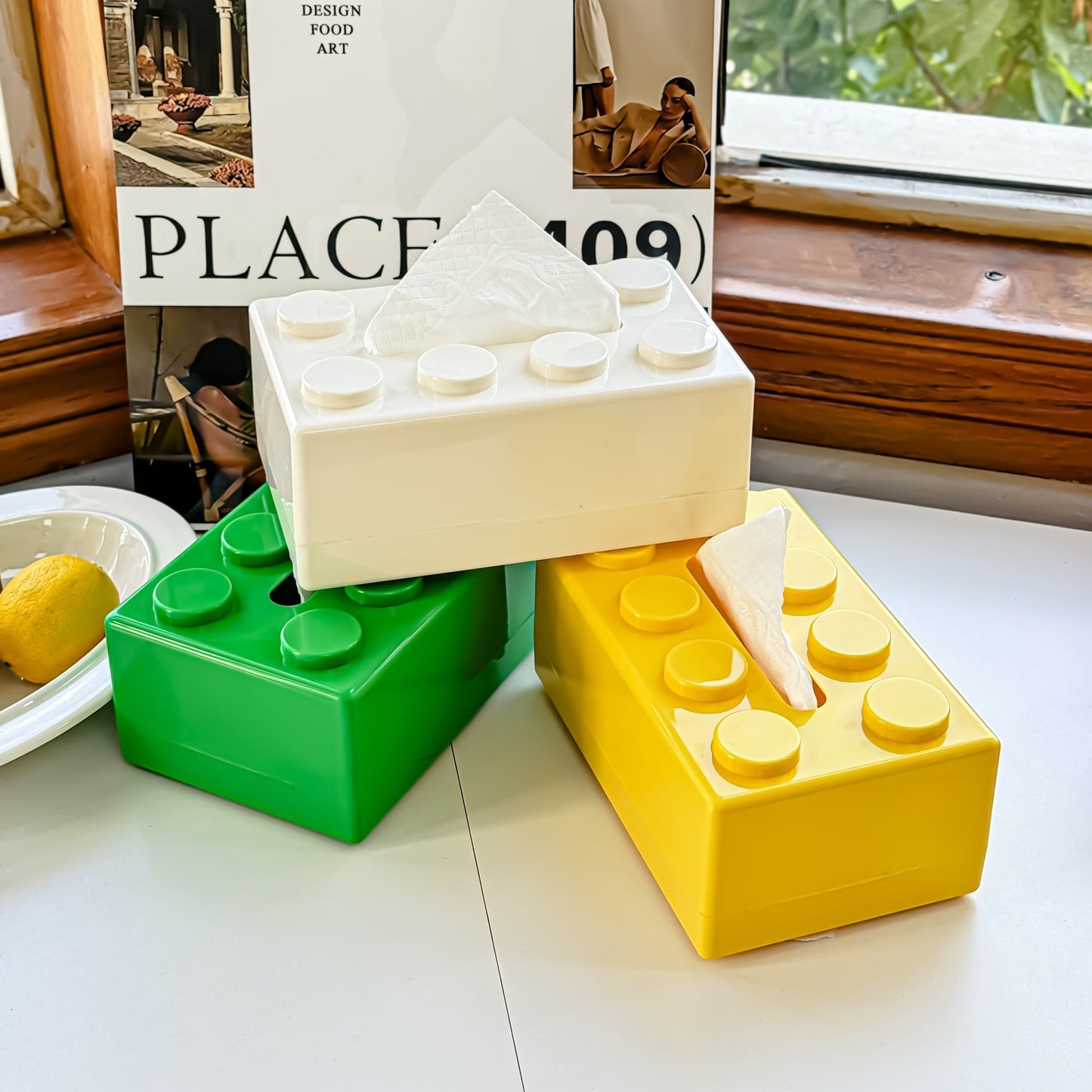 Klassischer Taschentuchhalter im nostalgischen Blockdesign