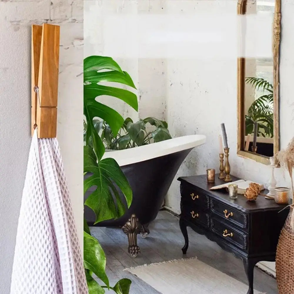 Exklusives Set übergroßer Holzhandtuchklemmen