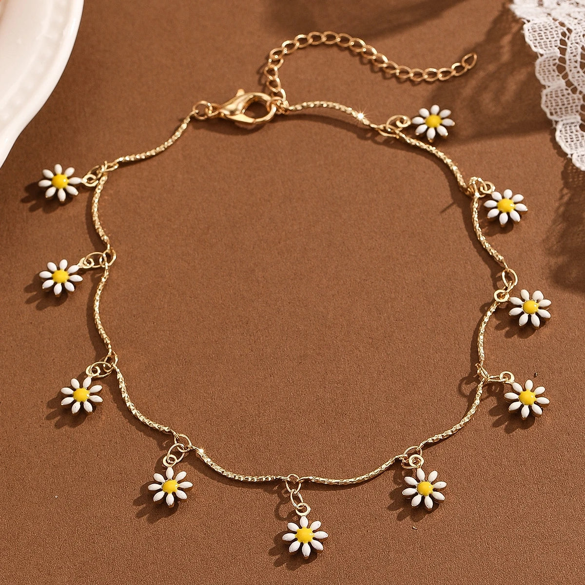 Elegante Daisy Chain Fußkette