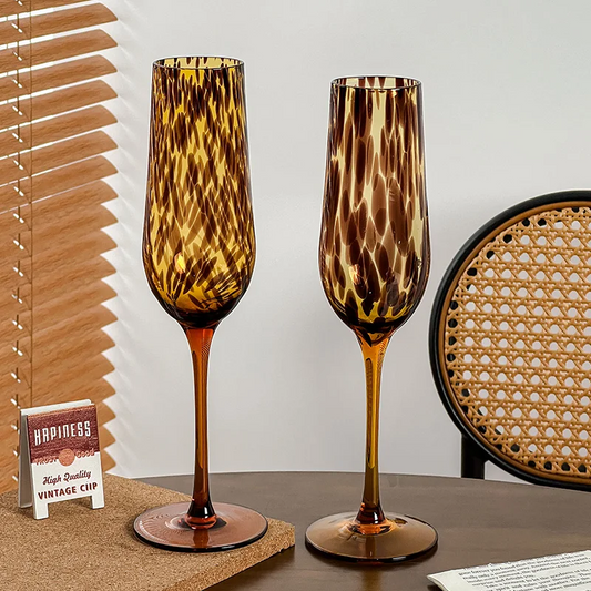 Vintique Leopard Champagnerflöten - Eleganz trifft Exklusivität