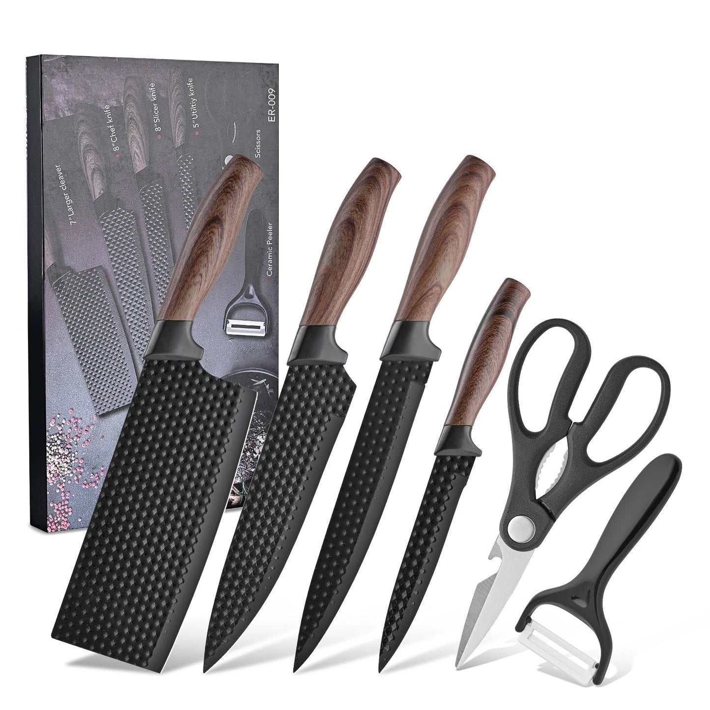 Exklusives 6-teiliges Chef-Messer-Set aus hochwertigem deutschem Stahl