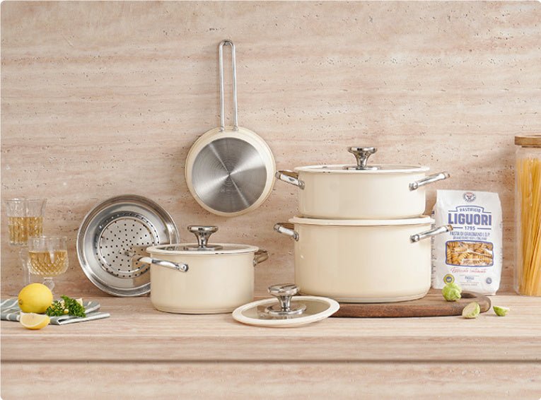 Elegantes 9-teiliges Keramiktopf-Set für anspruchsvolle Köche