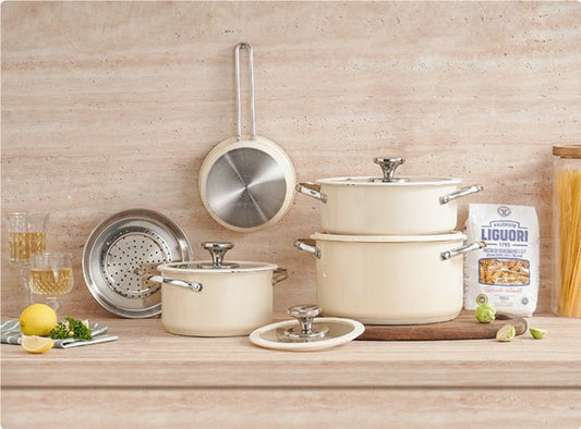 Elegantes 9-teiliges Keramiktopf-Set für anspruchsvolle Köche