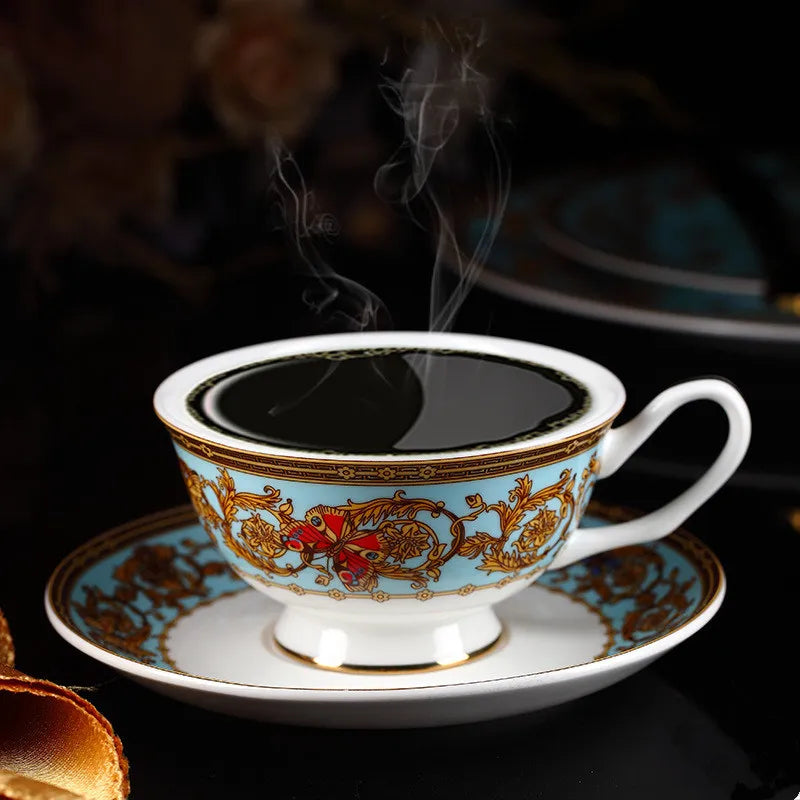 Atheltichub: Blaues Schmetterling Bone China Set – Genuss mit Stil! 🦋