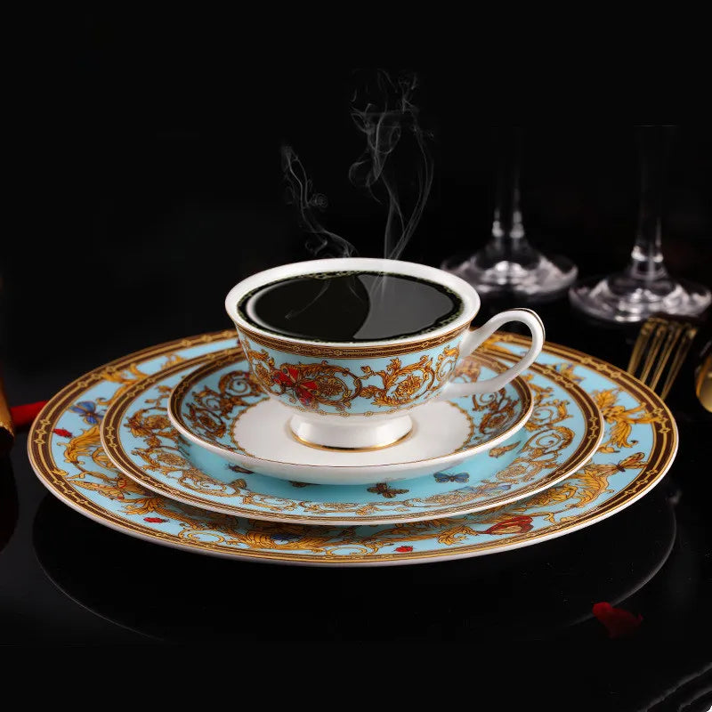 Atheltichub: Blaues Schmetterling Bone China Set – Genuss mit Stil! 🦋