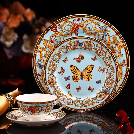 Atheltichub: Blaues Schmetterling Bone China Set – Genuss mit Stil! 🦋