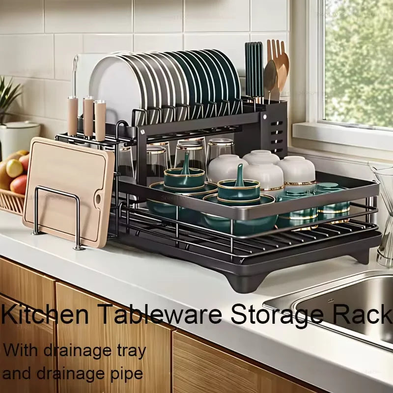 Atheltichub 2-stufiges Edelstahl-Geschirrabtropfgestell ✨🧼