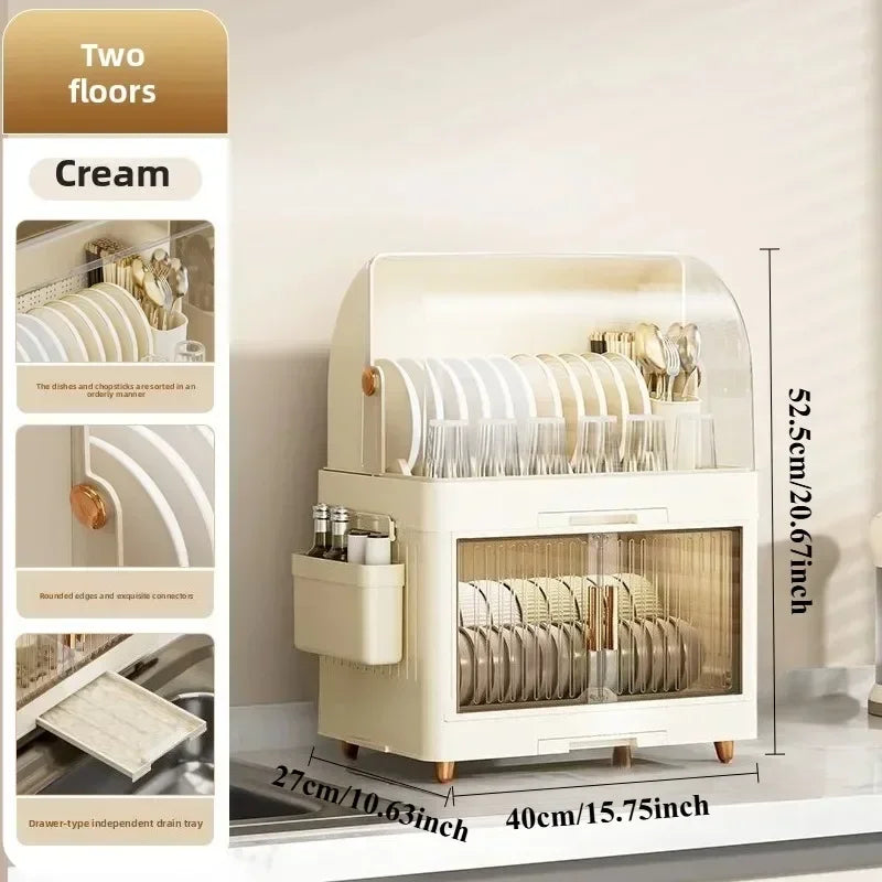 Elegantes Aufbewahrungsregal für Küchen-Geschirr mit Deckel