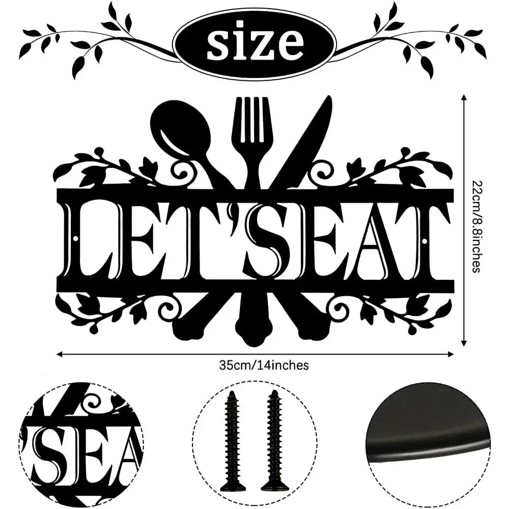 HELLOYOUNG Metall-Wandschild für die Küche – Elegantes Bauernhaus-Dekor