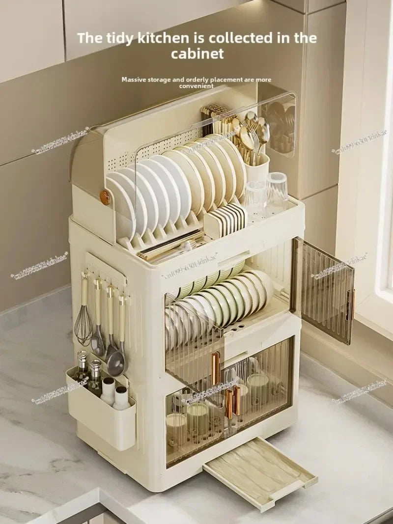 Elegantes Aufbewahrungsregal für Küchen-Geschirr mit Deckel