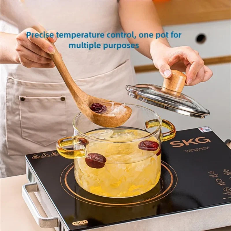 Atheltichub Transparenter Glas-Suppentopf – Hochborosilikatglas, Große Kapazität