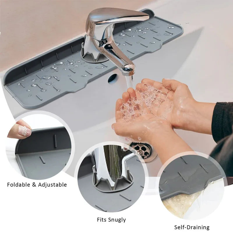 Elegante Silikonmatte für Wasserhahn: Innovativer Spritzschutz für Küche und Bad