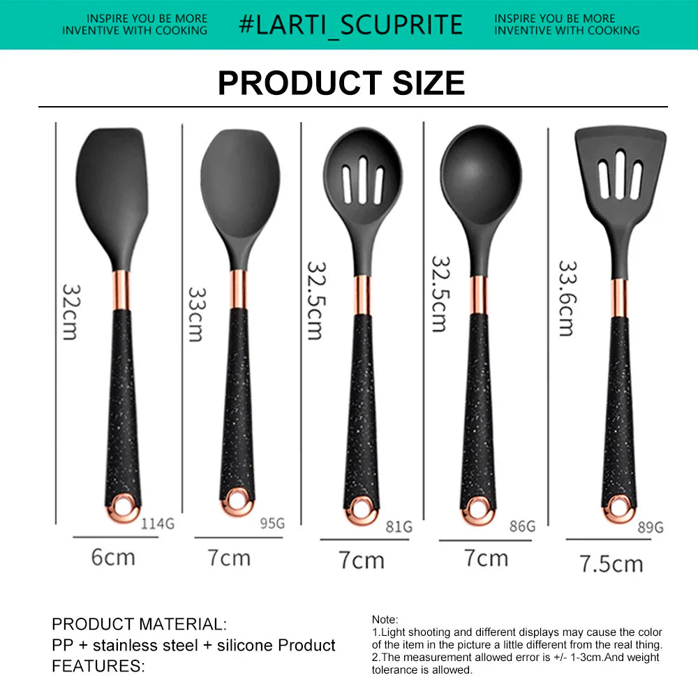 1. Hochwertiges Silikon-Kochutensilien-Set: Eleganz für Ihre Küche  
2. Premium Silikon-Mischlöffel: Stilvolles Kochen neu definiert  
3. Edles Silikon-Kochset: Funktionalität trifft Design  
4. Antihafte Silikonutensilien: Perfektion für kulinarische Mei