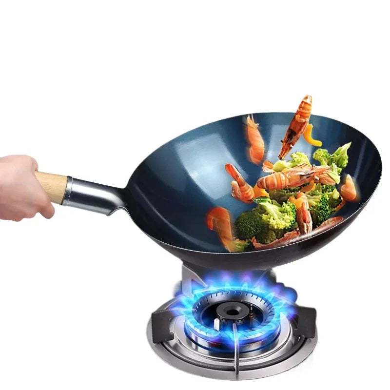 Atheltichub Traditioneller Gusseisen-Wok – Unbeschichtet, Langlebig & Authentisch! 🍲✨