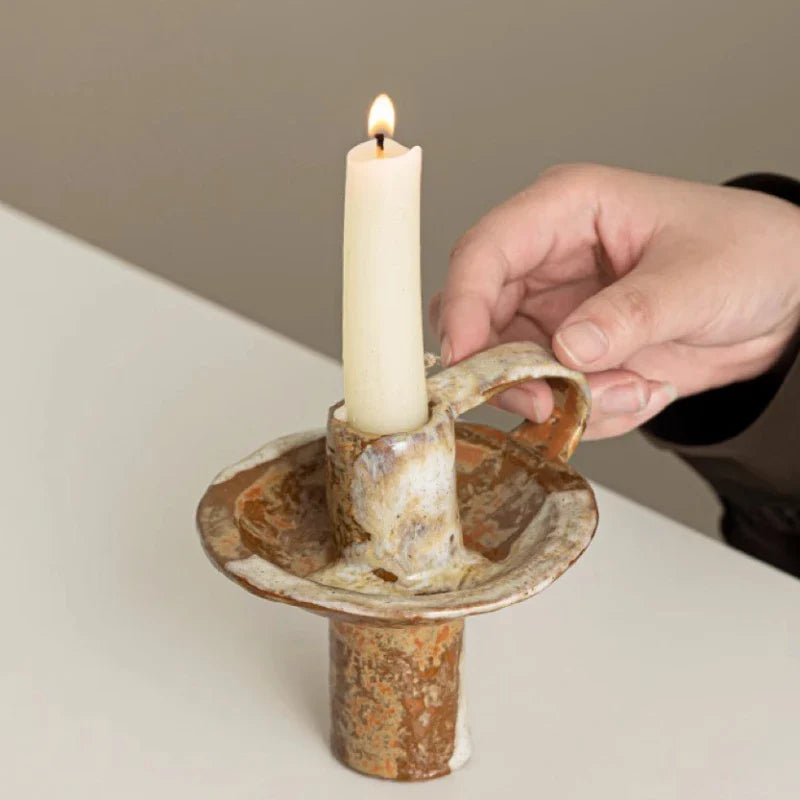 Eleganter Keramik Teelichthalter im Retro-Stil – Zeitlose Dekoration für Wohnräume und Garten