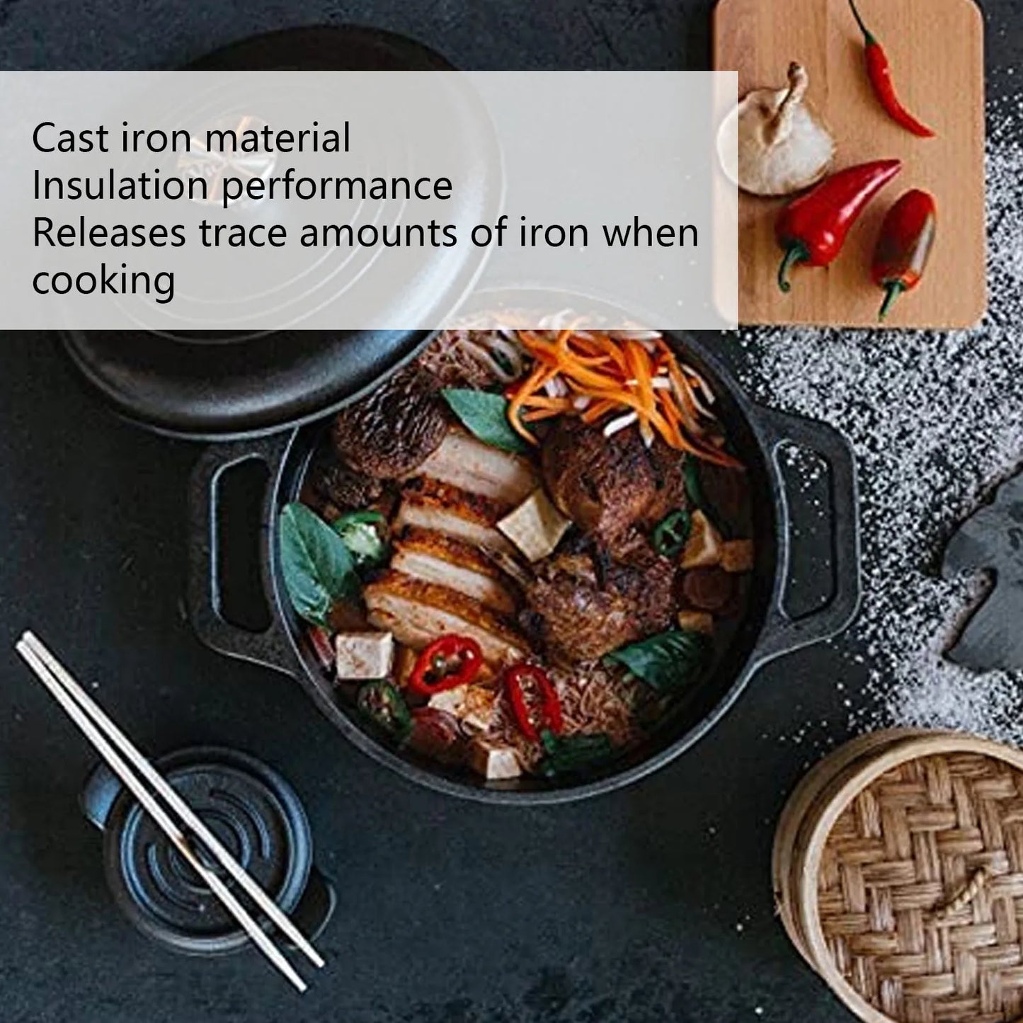 Atheltichub Gusseisen Dutch Oven – Traditioneller Kochtopf für perfektes langsames Kochen & Grillen 🍲