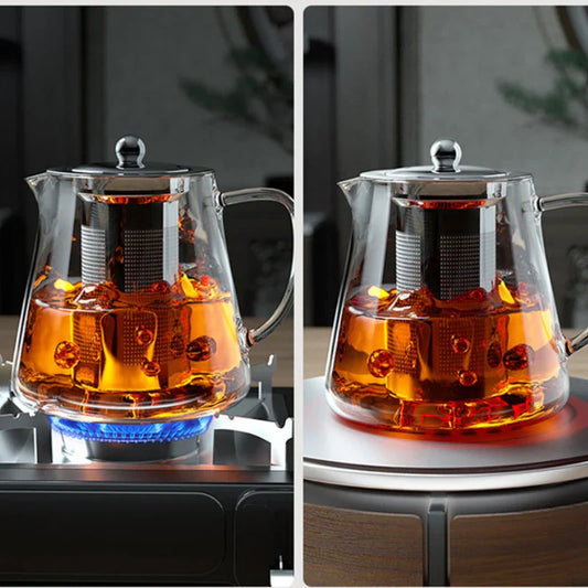 „Elegante Glasteekanne mit Edelstahl-Infuser – Exquisites Kung Fu Teeset“