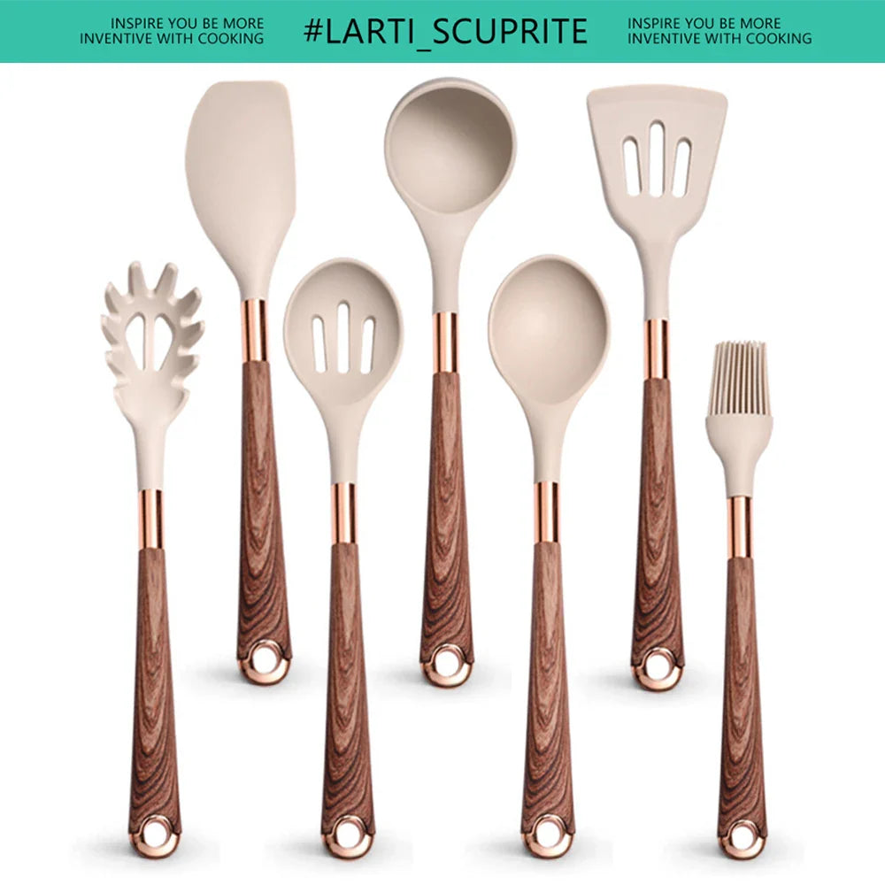 1. Hochwertiges Silikon-Kochutensilien-Set: Eleganz für Ihre Küche  
2. Premium Silikon-Mischlöffel: Stilvolles Kochen neu definiert  
3. Edles Silikon-Kochset: Funktionalität trifft Design  
4. Antihafte Silikonutensilien: Perfektion für kulinarische Mei